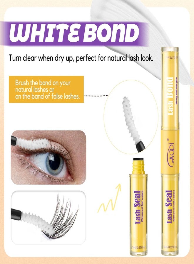 جاكي غراء GAQQI Lash Bond and Seal المقاوم للماء، غراء قوي لتثبيت الرموش يدوم لأكثر من 72 ساعة، غراء رموش أبيض لتركيب الرموش بنفسك، تركيبة لطيفة تدوم طويلاً، 10 مل - Image 3
